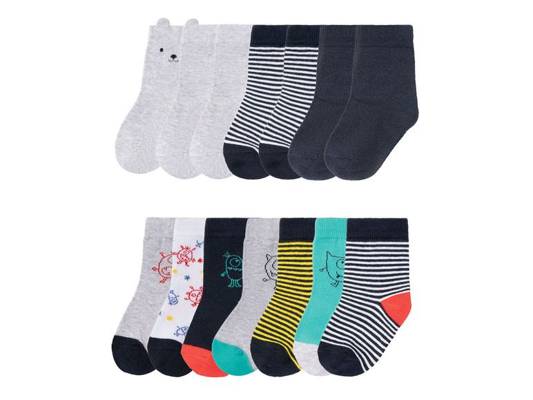 Aller en mode plein écran lupilu® Chaussettes pour garçon, 7 paires, avec du coton bio - Photo 1