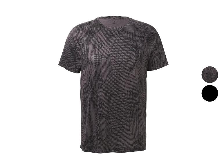 Sportief T-shirt met korte mouwen, geometrisch patroon en twee kleurstalen.