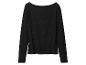 Zwarte blouse met lange mouwen en boothals