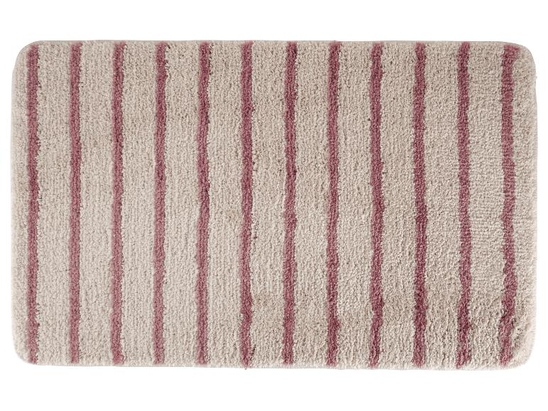 Rechthoekig badmatje met beige en roze verticale strepen