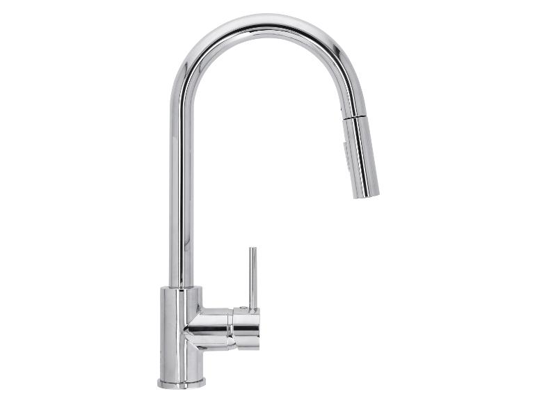 Robinet de cuisine chromé avec douchette extractible et mitigeur monocommande