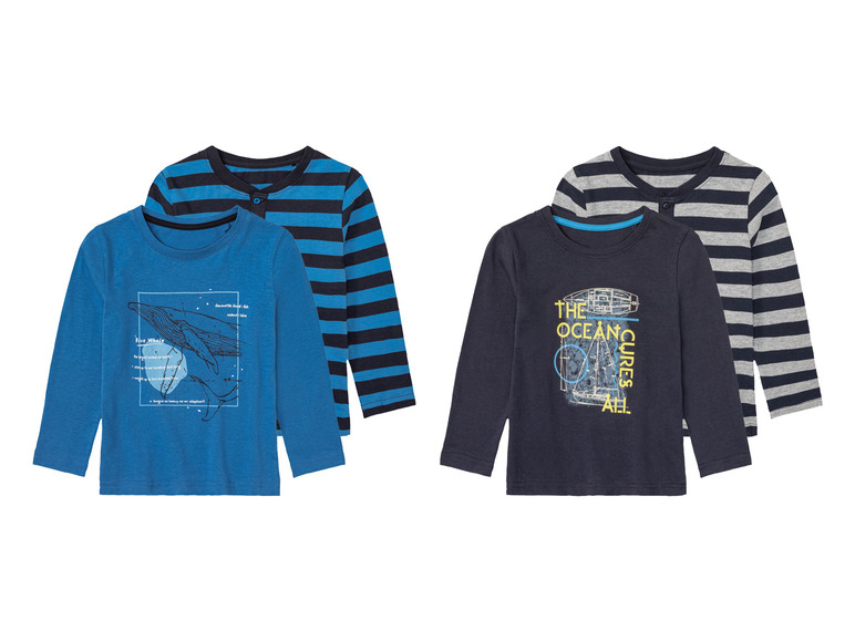 Ga naar volledige schermweergave: lupilu® Set van 2 shirts met lange mouwen - afbeelding 1