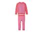 Roze en koraalkleurige sportset met lange mouwen en legging.
