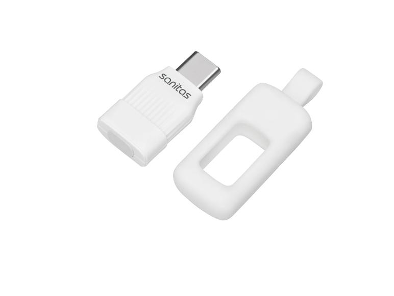 Witte USB-C adapter met beschermhoes