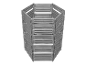 Compostage hexagonal en plastique noir.