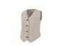 Dames beige linnen gilet met donkere knopen.