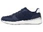 Chaussure de sport athlétique bleu marine pour homme avec semelle blanche et accents gris