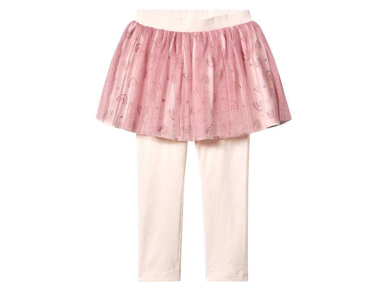 Jupe rose à imprimé arc-en-ciel sur legging rose clair
