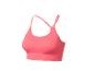 Roze geribbelde sportbeha met dunne bandjes.