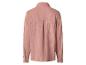 Chemise femme rose à manches longues avec texture froissée, vue de dos.