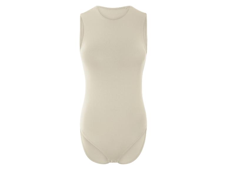 Beige, mouwloos body.