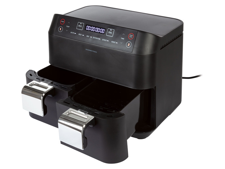 Ga naar volledige schermweergave: GOURMETmaxx Airfryer met dubbele mand 2 x 3,8 l - afbeelding 1