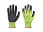 Deux gants de travail Parkside jaune fluo et noir, avec paume texturée.