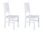 Deux chaises de salle à manger en bois blanc
