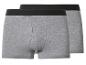Deux boxers gris pour hommes avec une ceinture noire.