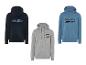 Drie hoodies: een blauwe met 'Explorer', een grijze met 'New Ideas' en een blauwe met 'Originals'.