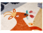 Tissu molletonné avec motif de chèvre et de tulipes.