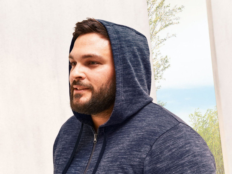 Ga naar volledige schermweergave: LIVERGY® Sweater met rits en kap van een katoenmix - afbeelding 5