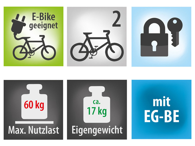 Aller en mode plein écran EUFAB Porte-vélos « Premium II », pour 2 roues, verrouillable - Photo 6