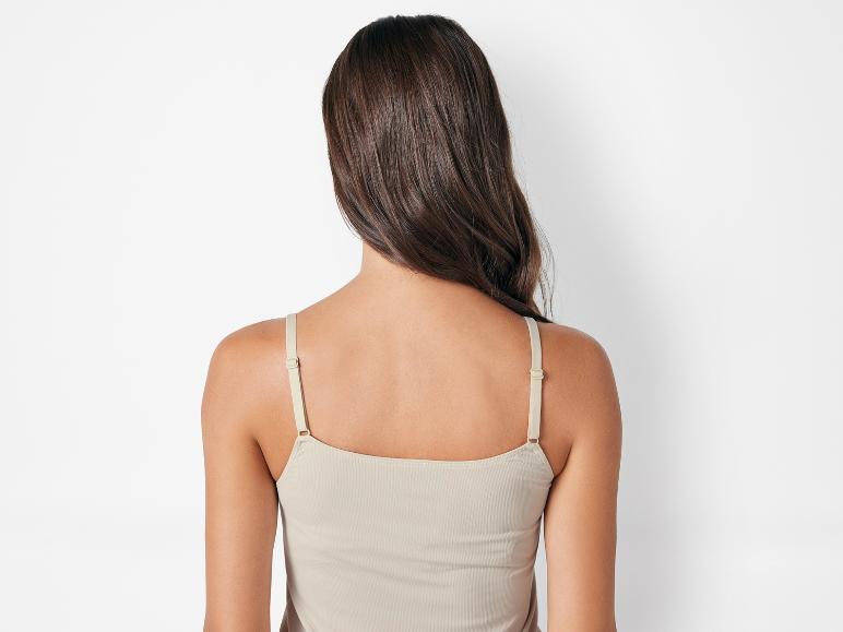 Vue arrière d'un débardeur beige.