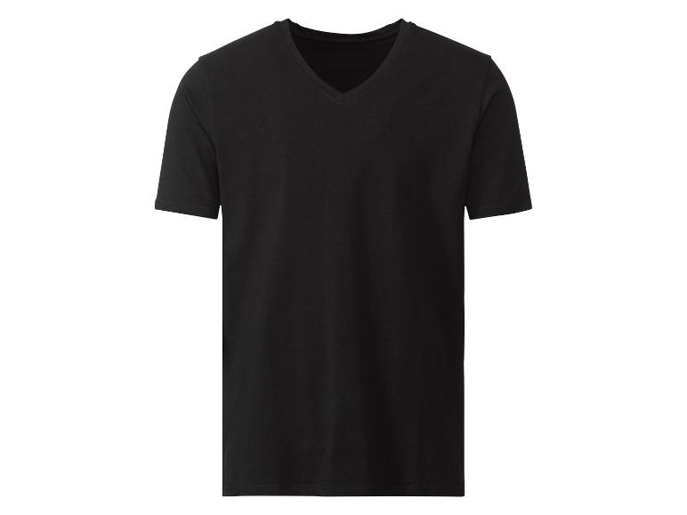 T-shirt noir à manches courtes et col en V