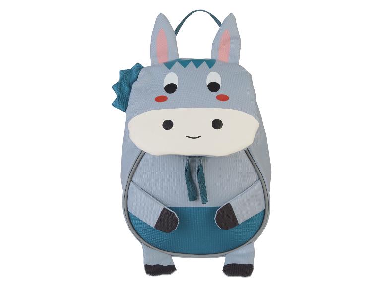 Kinderrugzak in de vorm van een ezel, blauw en turquoise.