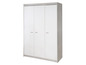 Une armoire blanche avec trois portes.