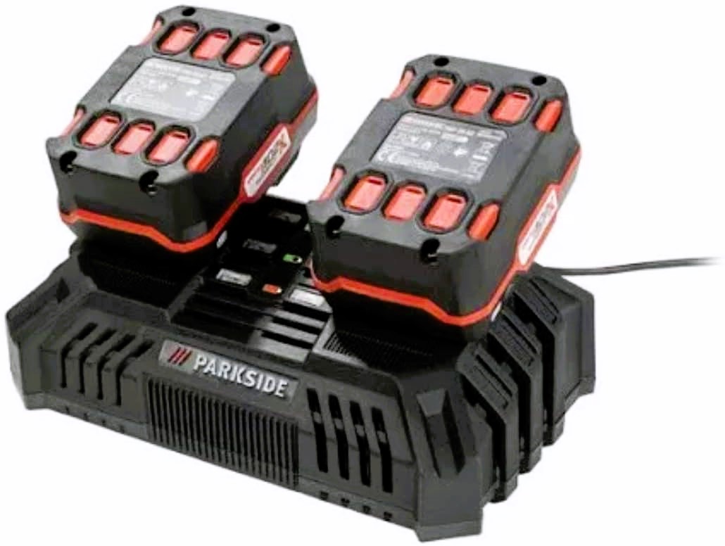 Set van 2 accu's 4 Ah met dubbele oplader 2 x 4,5 A 20 V PARKSIDE®