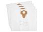 Quatre sacs filtrants blancs pour aspirateur avec détails marron et texte.