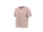 Lichtroze T-shirt met korte mouwen en golvende randen