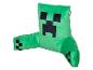 Groen gaming rugkussen met een gepixelde zwarte gezichtsontwerp, lijkend op een populair gamepersonage.