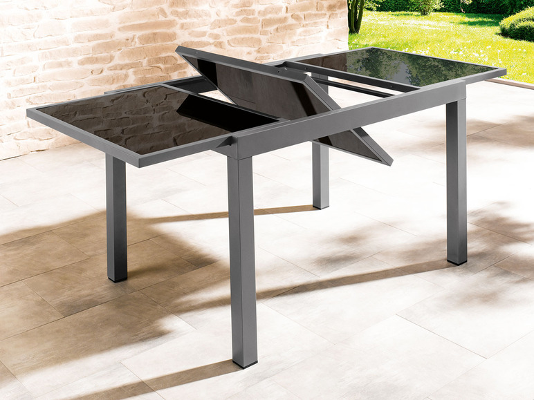 Ga naar volledige schermweergave: Aluminium tuinset zilver/grijs met uittrekbare tafel en 6 relaxstoelen Houston LIVARNO home - afbeelding 9