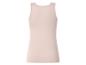Dames basic tanktop in lichtbeige, achterkant.