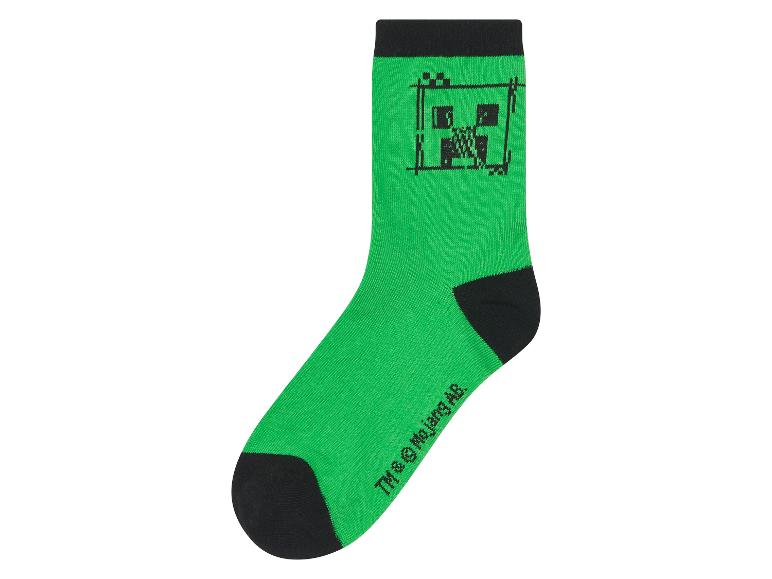 Groene Minecraft sokken.