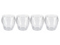 Vier glazen dubbelwandige bekers