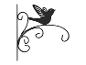 Un crochet en métal noir avec un motif d'oiseau.