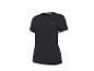 T-shirt de sport noir à manches courtes avec un logo discret sur la poitrine.