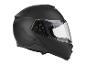 Un casque de moto noir avec visière.