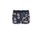 Heren katoenen boxershorts in marineblauw met tropisch bloemenpatroon.