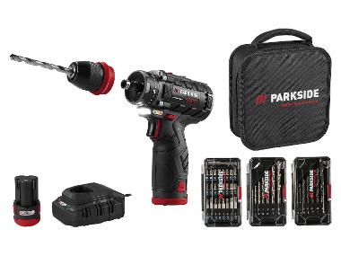 PARKSIDE PERFORMANCE® Perceuse-visseuse sans fil, 12 V PBSPA12 avec 2 batteries et chargeur