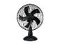 Ventilateur de bureau noir avec grille de protection et boutons de contrôle de vitesse