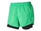 Crivit sport shorts, lichtgroen met zwarte voering.
