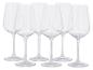 Six verres à vin transparents à pied avec un design moderne et élégant