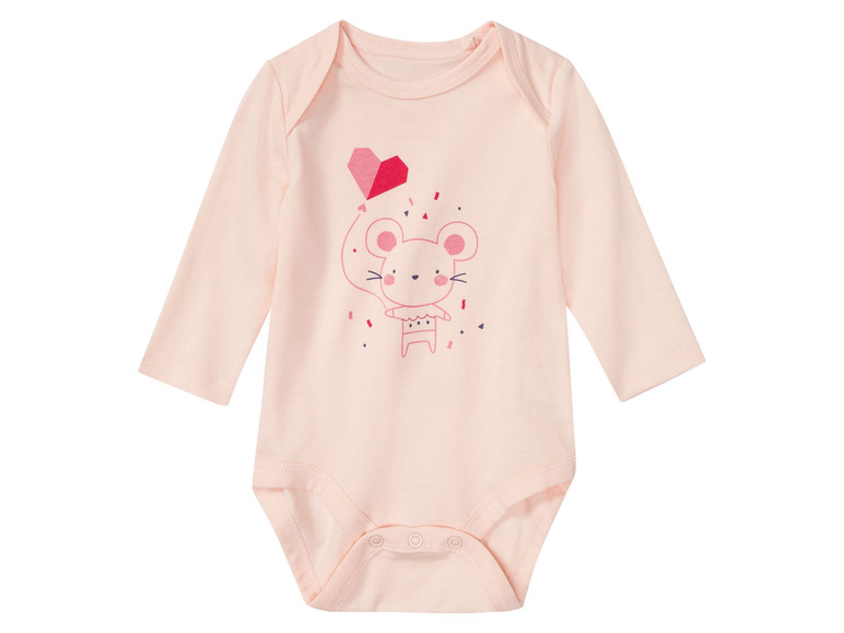 Aller en mode plein écran lupilu® Set de 3 bodies en pur coton avec manches longues - Photo 3