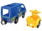 Une voiture de police bleue et une voiture jaune pour enfants.