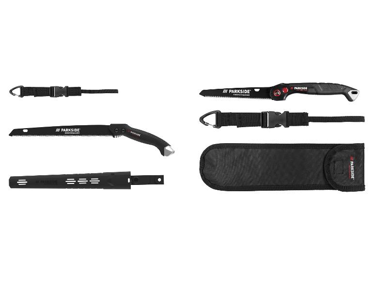 Parkside Performance vouwzagen met etui en accessoires.