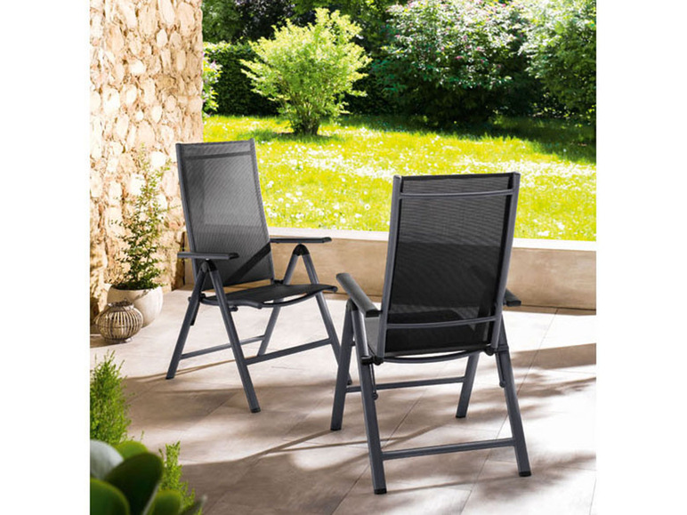 Aller en mode plein écran Set de jardin en aluminium argent/gris avec table pliante et 2 chaises Houston LIVARNO home - Photo 8