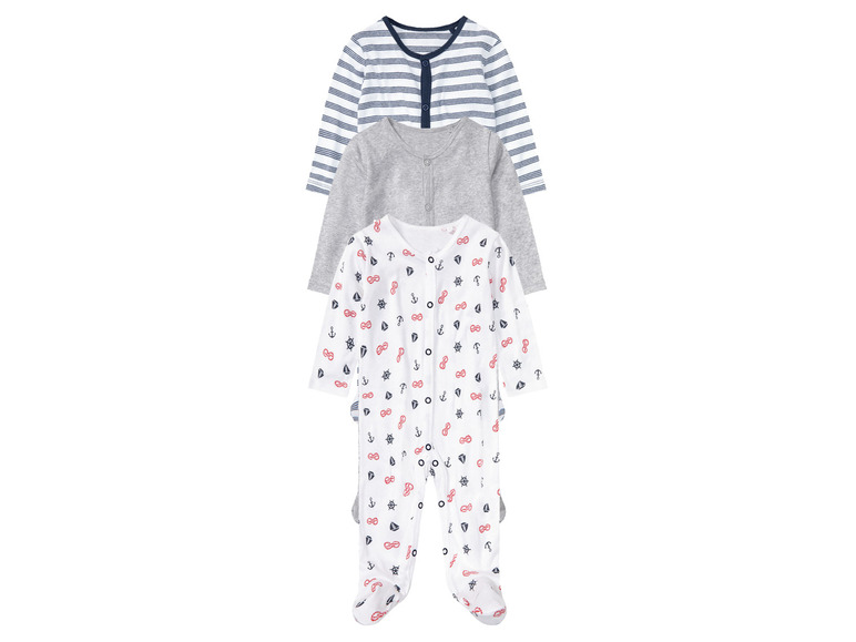 Aller en mode plein écran lupilu® Set de 3 pyjamas en pur coton pour bébé - Photo 23