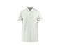 Polo blanc à manches courtes pour femme avec col à rayures marron.