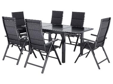 LIVARNO® Ensemble de jardin »Houston / Toronto« : Table extensible avec 6 fauteuils à haut dossier